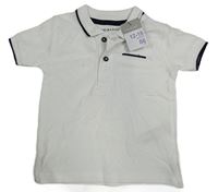 Bílé pruhované vzorované polo tričko PRIMARK