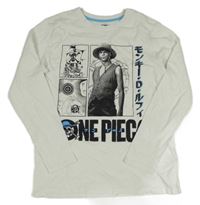 Bílé triko s potiskem ONE PIECE