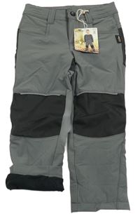 Nové - tmavošedo-černé outdoorové podšité kalhoty crane