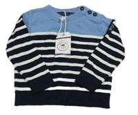 Nové - tmavomodro-bílo-modrý pruhovaný svetr WEEK-END A LA MER