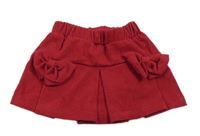 Červená manšestrová sukně s mašlemi
