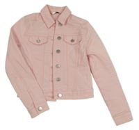 Světlerůžová riflová tepláková crop bunda George