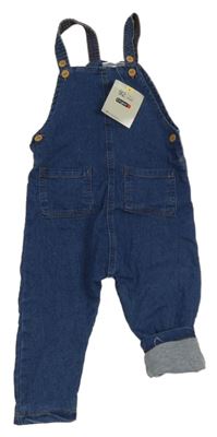 Nové - modré teplákové riflové laclové podšité kalhoty Ergee