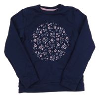 Tmavomodrá mikina s květy sinsay