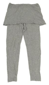 Šedé melírované legíny se sukní