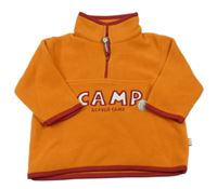 Tmavooranžovo/červená fleecová mikina s nápisy a bobříkem C&A