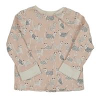 Světlerůžovo-bílé pyžamové triko se šelmami miniclub