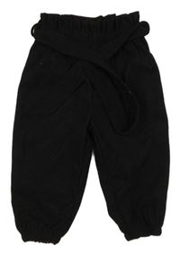 Černé paper bag cuff manšestráky s páskem SHEIN