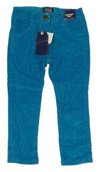 Nové - modrozelené waist manšestráky minoti