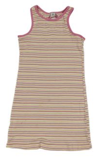 Pruhovano-růžové žebrované šaty Tu