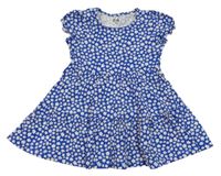 Královsky modro-bílé květované šaty C&A