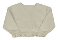 Smetanová žebrovaná sametová crop mikina PRIMARK