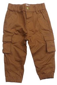 Skořicové plátěné cuff kalhoty Primark