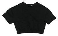 Černé mikinové crop tričko zn. Pep&Co