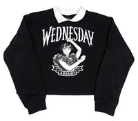 Černá crop mikina s Wednesday a límečkem Primark