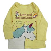 Žluté triko s jednorožcem Mothercare