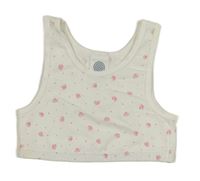 Bílý puntíkatý crop top Sanetta