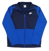 Modro-tmavomodrá sportovní propínací mikina s logem Nike