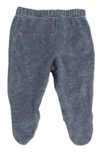 Tmavomodro-bílé pruhované sametové polodupky zn. M&S