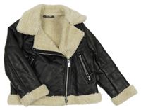 Černý koženkový zateplený křivák Primark