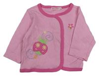 Růžové propínací triko s beruškou