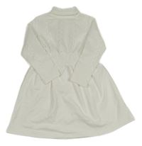 Bílé šaty s copánkovým vzorem a rolákem