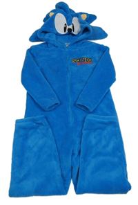 Modrá chlupatá kombinéza s kapucí - Sonic H&M