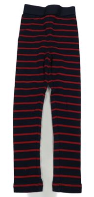 Tmavmodro-červené pruhované spodní kalhoty