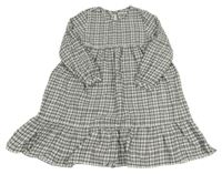 Bílo-černé kostkované šaty