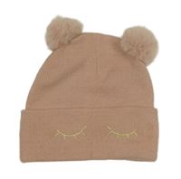 Starorůžová čepice s bambulemi H&M