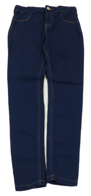 Tmavomodré teplákové skinny rifle Denim Co.