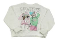 Smetanová mikina s dívkami s flitry Tu