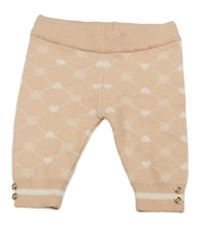 Růžové kárované pletené tepláky se srdíčky River Island