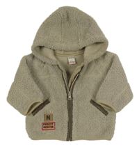 Světlezelená chlupatá propínací mikina s kapucí Next