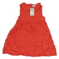 Nové - Červené lehké šaty s límečkem Primark