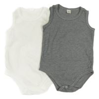 2x žebrované body - šedé melírované + bílé Shein