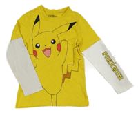 Žluto-bílé triko s Pikachu