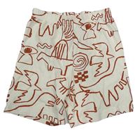 Béžové bavlněné kraťasy s dinosaury George