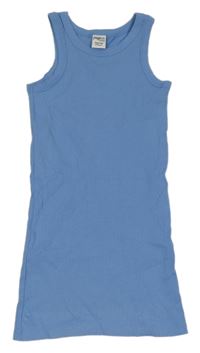 Modré žebrované elastické šaty Page One Young