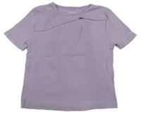 Lila žebrované crop tričko s průstřihem Reserved