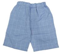 Světlemodro-bílé kostkované chino kraťasy