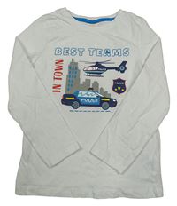 Bílé triko s policejními prostředky Kids