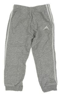 Šedé melírované tepláky s logem Adidas