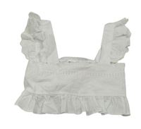 Bílý crop top s madeirou 