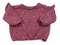 Starorůžová mikina s kvítky zn. Matalan