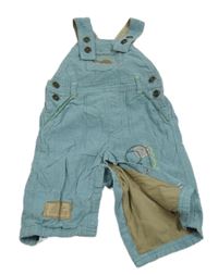 Světlemodré podšité laclové manšestráky s dinosaury zn. Next