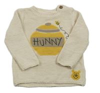Smetanový lehký svetr s medem Disney