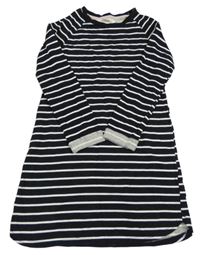 ČErno-bílé pruhované teplákové šaty H&M