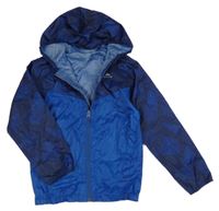 Modro-tmavomodrá šusťáková lehká nepromokavá bunda s logem Quechua