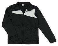 Černá sportovní propínací mikina s bílým pruhem Crane